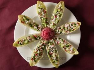 Endive Flower with Cucumber Salad