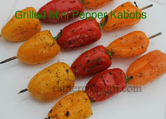 Grilled Mini Peppers on Skewers