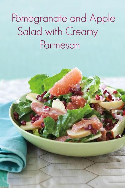 Pomegranate and Apple Salad with Creamy Parmesan and a review and giveaway of Dairy Made Easy