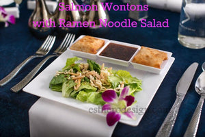 Salmon Wontons with Ramen Noodle Salad